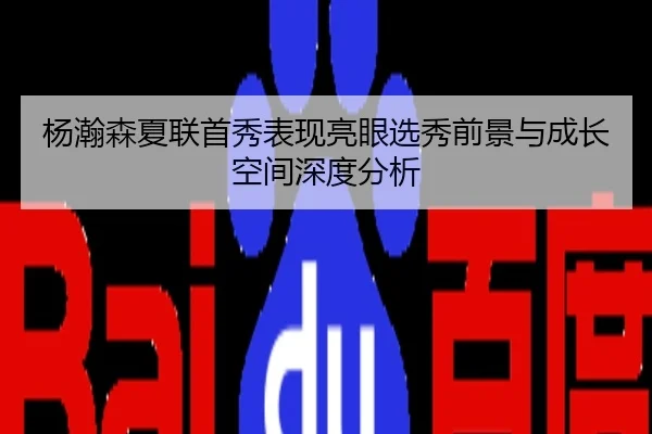 杨瀚森夏联首秀表现亮眼选秀前景与成长空间深度分析